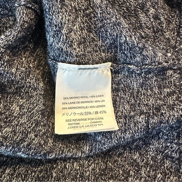 J Crew Sweater Womens S Blue Long Sleeve VNeck Merino Wool Linen Lightweight (O - Picture 7 of 11